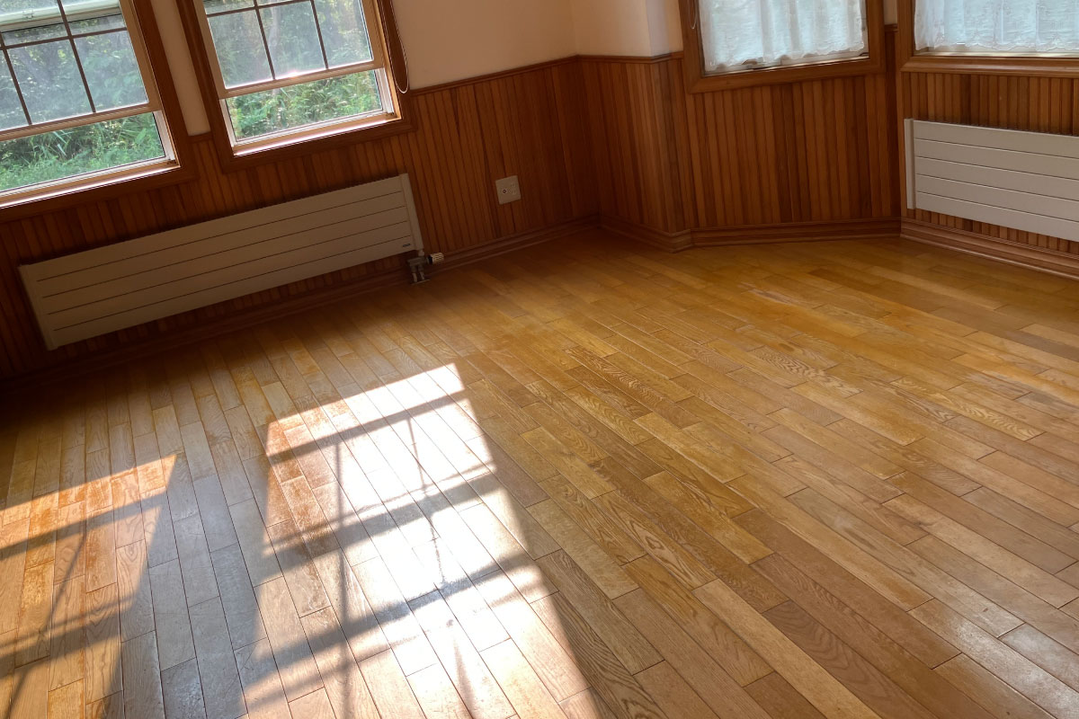 北海道の木床研磨施工